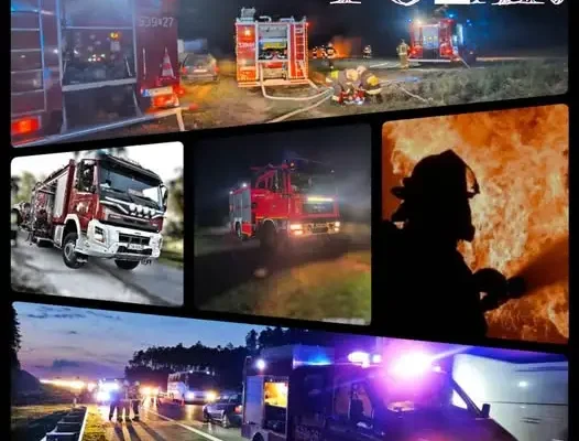 Pożar traw w Przynach – nocna akcja strażaków