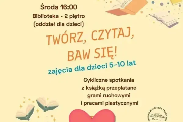 Zajęcia dla dzieci w bibliotece w Nowem – już w środę o 16:00