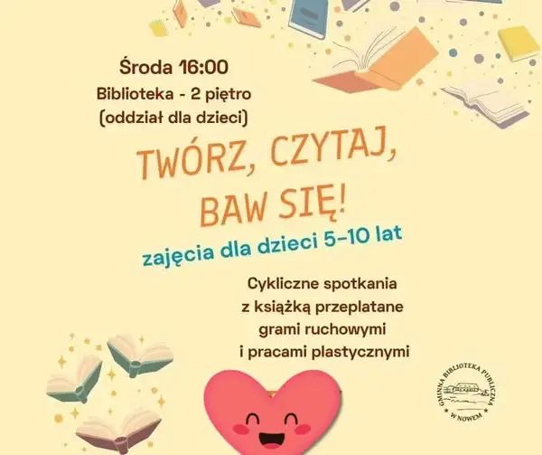 Zajęcia dla dzieci w bibliotece w Nowem – już w środę o 16:00