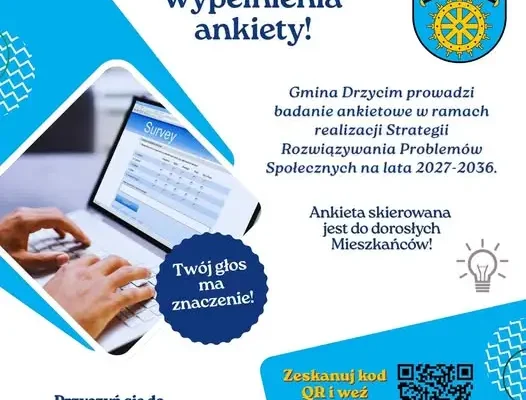 Gmina Drzycim zachęca mieszkańców do udziału w ankiecie o problemach społecznych