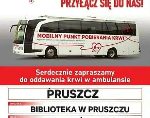 Zbiórka krwi w Pruszczu – w niedzielę 20 września 2026