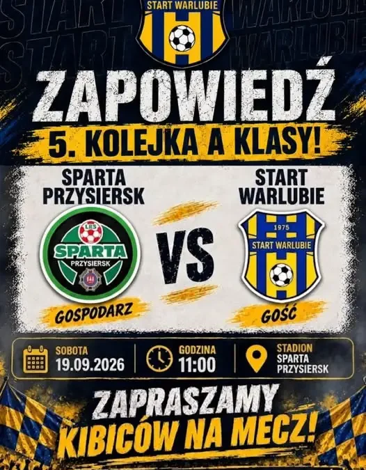 Start Warlubie zagra w sobotę w Przysiersku. Kibice trzymają kciuki