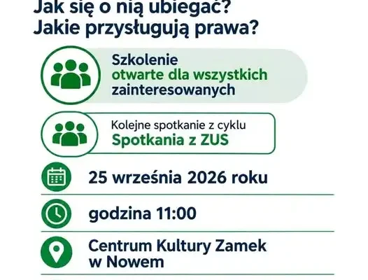 Spotkanie z ZUS w Nowem: jak ubiegać się o rentę wdowią?