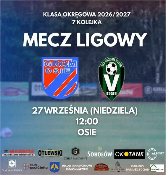 Grom Osie zagra u siebie dwa mecze w weekend