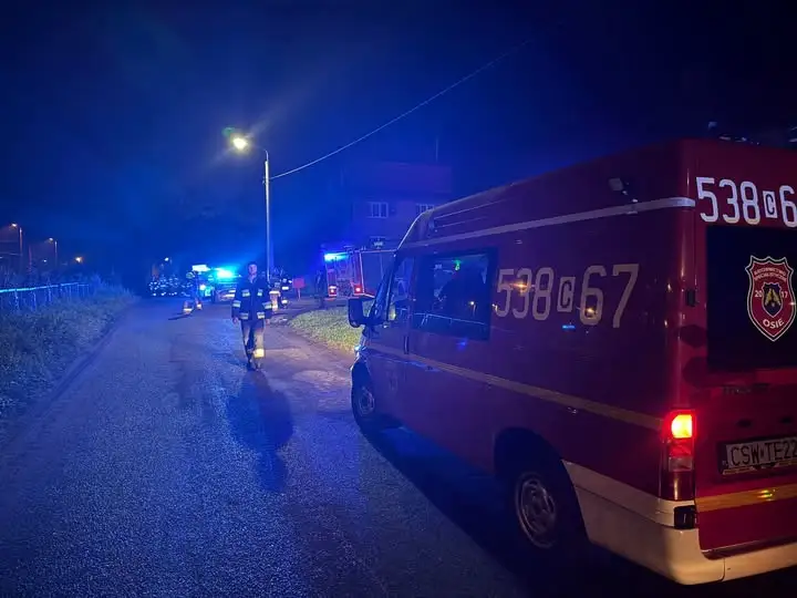 Nocna akcja służb w Twardej Górze – wsparcie Policji przez strażaków