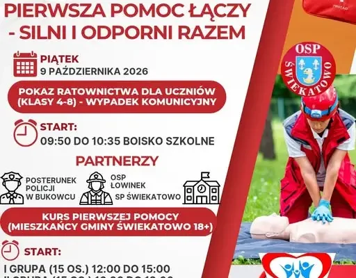 Pierwsza Pomoc Łączy – bezpłatny kurs pierwszej pomocy w gminie Świekatowo