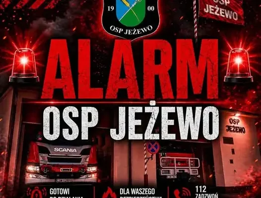 Wyjazd OSP Jeżewo do zgłoszenia z systemu e-Call