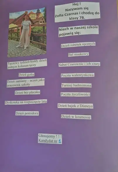 Liliana nową przewodniczącą Samorządu Uczniowskiego w Pruszczu
