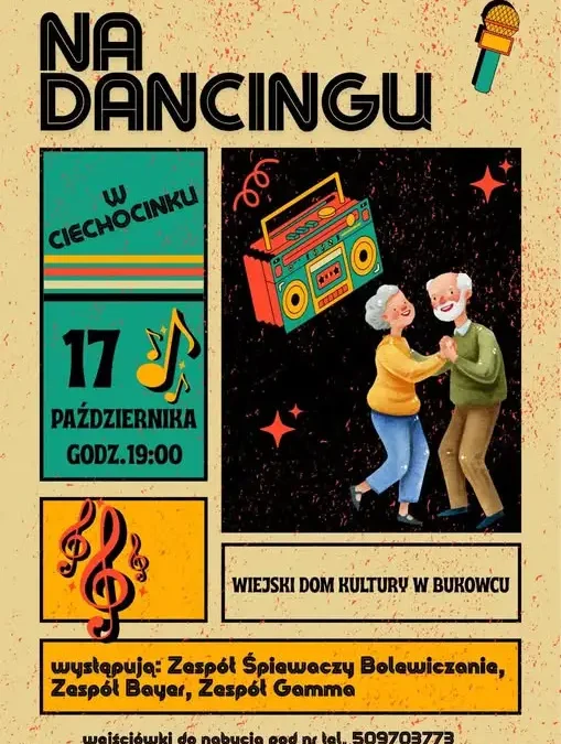 Wieczór muzyczny w Bukowcu: „Na Dancingu w Ciechocinku” już 17 października
