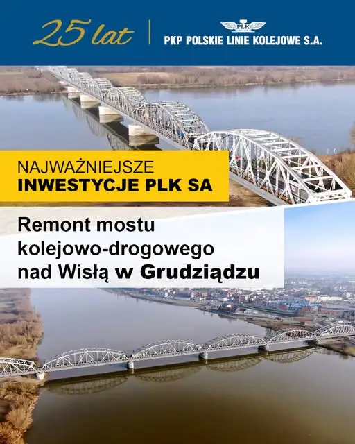Most kolejowy w Grudziądzu po remoncie – pociągi przyspieszyły do 80 km/h