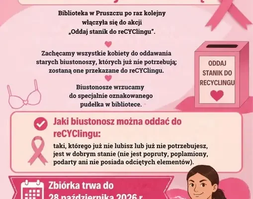 Pruszcz: Biblioteka zbiera biustonosze do reCYClingu. Akcja potrwa do 28 października