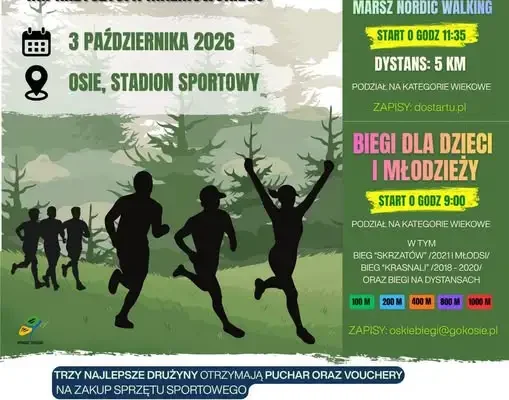 XXXVII Oskie Biegi im. Krzysztofa Malinowskiego już 3 października w Osie