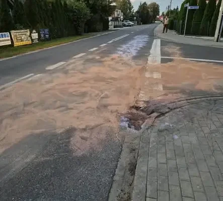 Plama oleju w Pruszczu — interwencja OSP Pruszcz