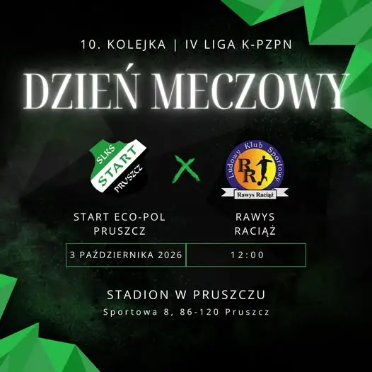 Start Eco-Pol Pruszcz kontra Rawys Raciąż – 10. kolejka IV ligi