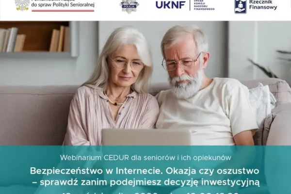 KNF ostrzega seniorów: bezpłatne webinarium o fałszywych inwestycjach już 13 października