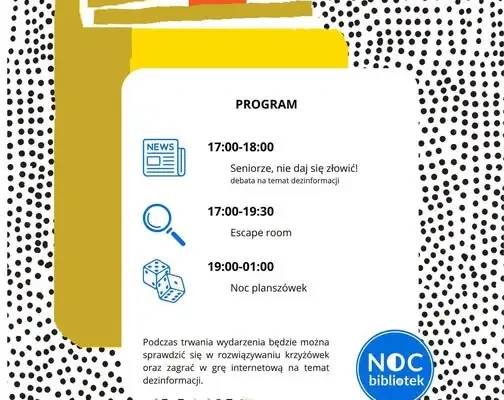 Noc Bibliotek 2026 w Świeciu: jak nie dać się złowić dezinformacji