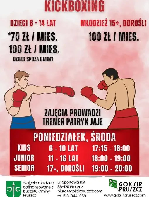 Kickboxing w Pruszczu: od października trzy grupy wiekowe