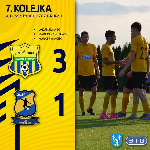 LZS Fala Świękatowo wygrywa z LZS Wałdowo 3:1. Bohaterem Szymon Ziółkowski