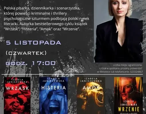 Izabela Janiszewska spotka się z czytelnikami w Górnej Grupie