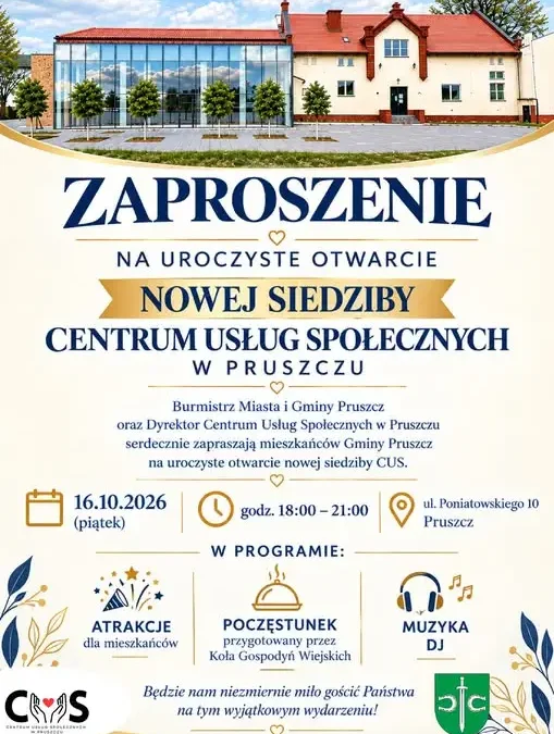 Otwarcie Centrum Usług Społecznych w Pruszczu – świętujmy razem 16 października