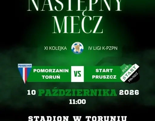 Start Eco-Pol Pruszcz zagra na wyjeździe z Pomorzaninem Toruń w XI kolejce