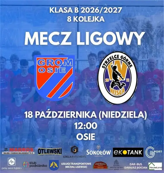 Piłkarski weekend w Osiu – Grom walczy o ligowe punkty