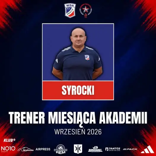 Arkadiusz Syrocki najlepszym trenerem września w akademii Wdy Świecie