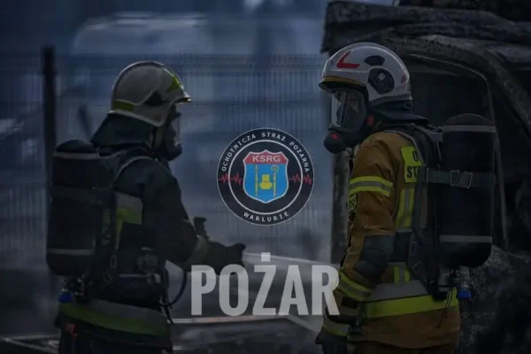 Pożar podajnika w Warlubiu – akcja strażaków OSP