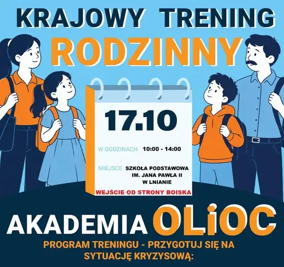 Krajowy Trening Rodzinny w szkole – wejście tylko od strony boiska