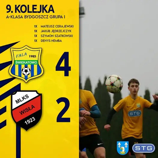LZS Fałs Świekatowo wygrywa z Wisłą Nowe 4:2 w A-klasie