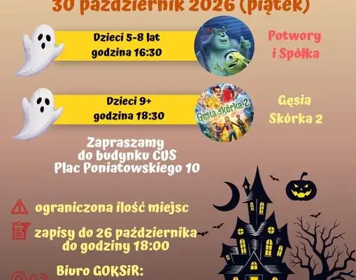 Halloweenowe kino w Pruszczu – zapisy na seanse filmowe
