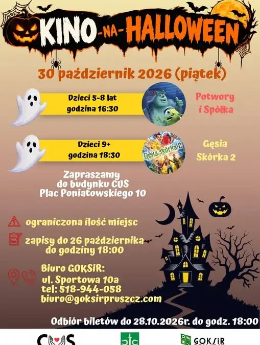 Halloweenowe kino w Pruszczu – zapisy na seanse filmowe