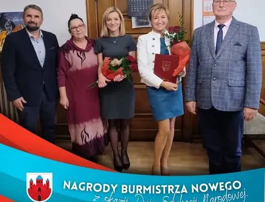 Nowe: Burmistrz nagrodził dyrektorki szkoły i przedszkola z okazji Dnia Edukacji Narodowej