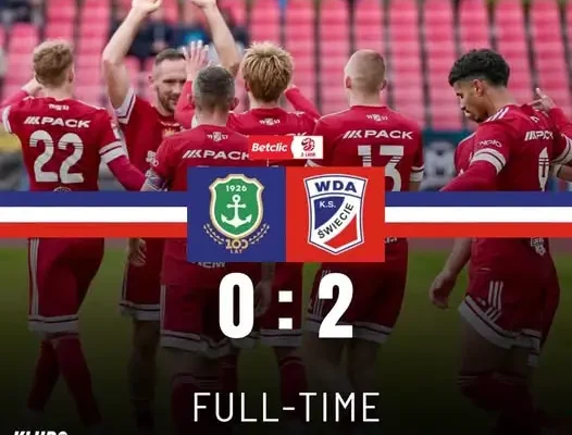 Wda Świecie wygrywa na wyjeździe 2:0. Retlewski i Bogusiewicz trafiają