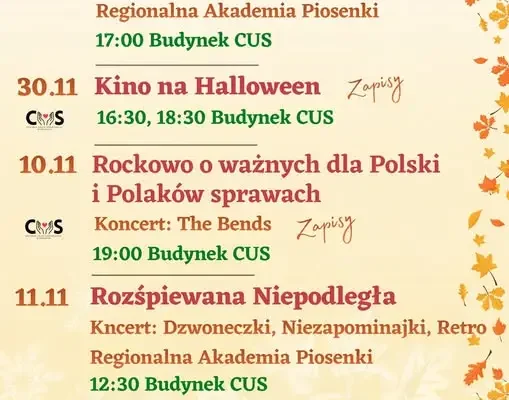 Jesień z kulturą w Pruszczu – koncerty, kino i wydarzenia
