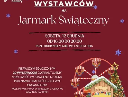 Jarmark Świąteczny w Osiu – zaproszenie dla wystawców