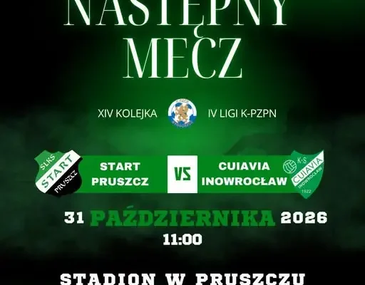 Start Eco-Pol Pruszcz zagra z Cuiavią Inowrocław w XIV kolejce IV ligi