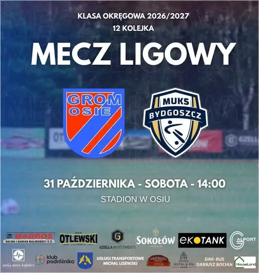Grom Osie zmierzy się z MUKS CWZS Bydgoszcz w XII kolejce