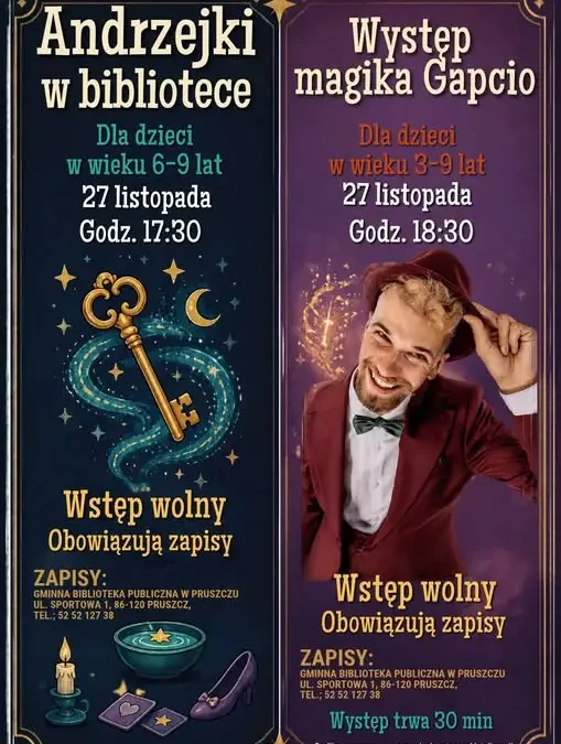 Andrzejki w bibliotece w Pruszczu – magia i wróżby dla dzieci